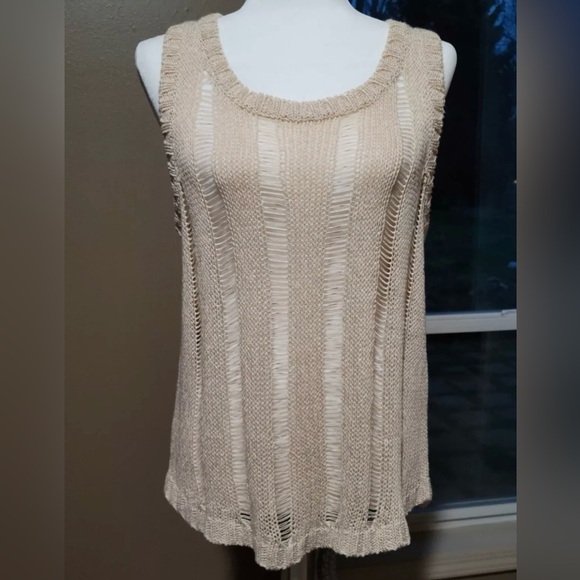 Cyrus Crochet Mesh Knit Vest Tank Bathing Suit Cover - Picture 12 of 16